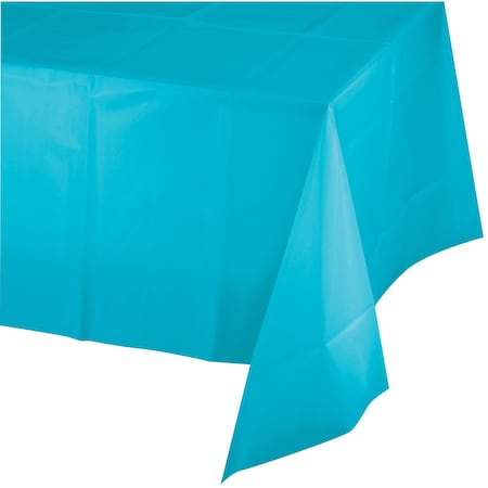 Touch Of Color Bermuda Blue Plastic Tablecloth, 108"x54", 12PK 011390